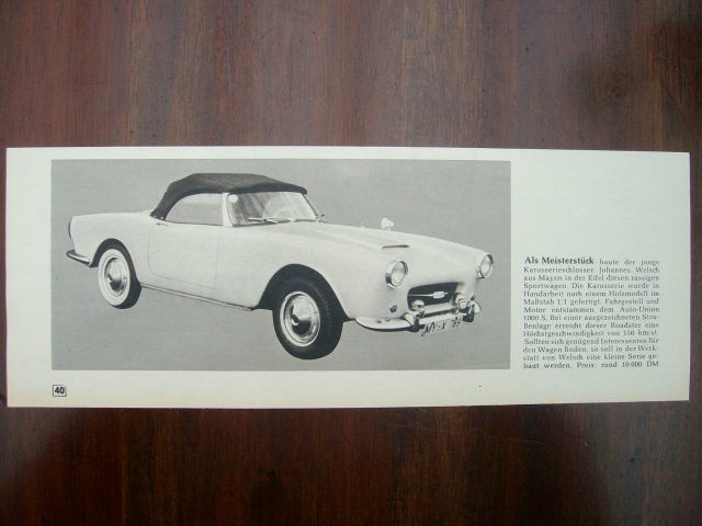 Solved 2 Of All 1961 Dkw Roadster By Karosserie J Welsch